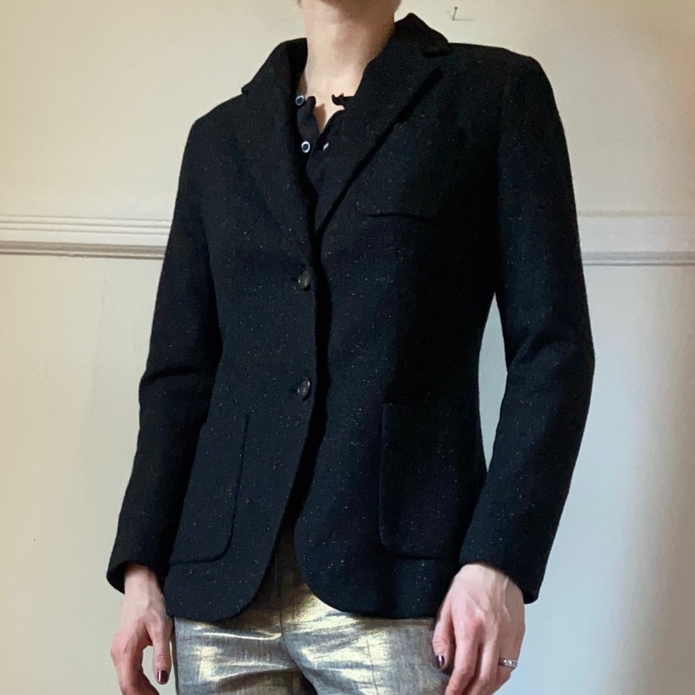 Wool Black Detailed Blazer